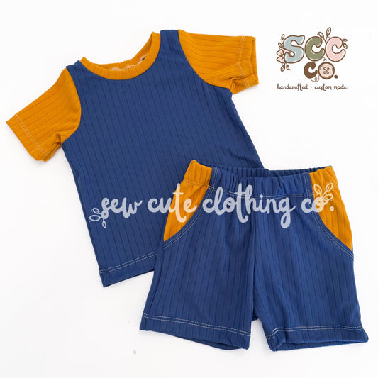 6-9m Basic SS Tee and Park Shorts(w/ pockets)