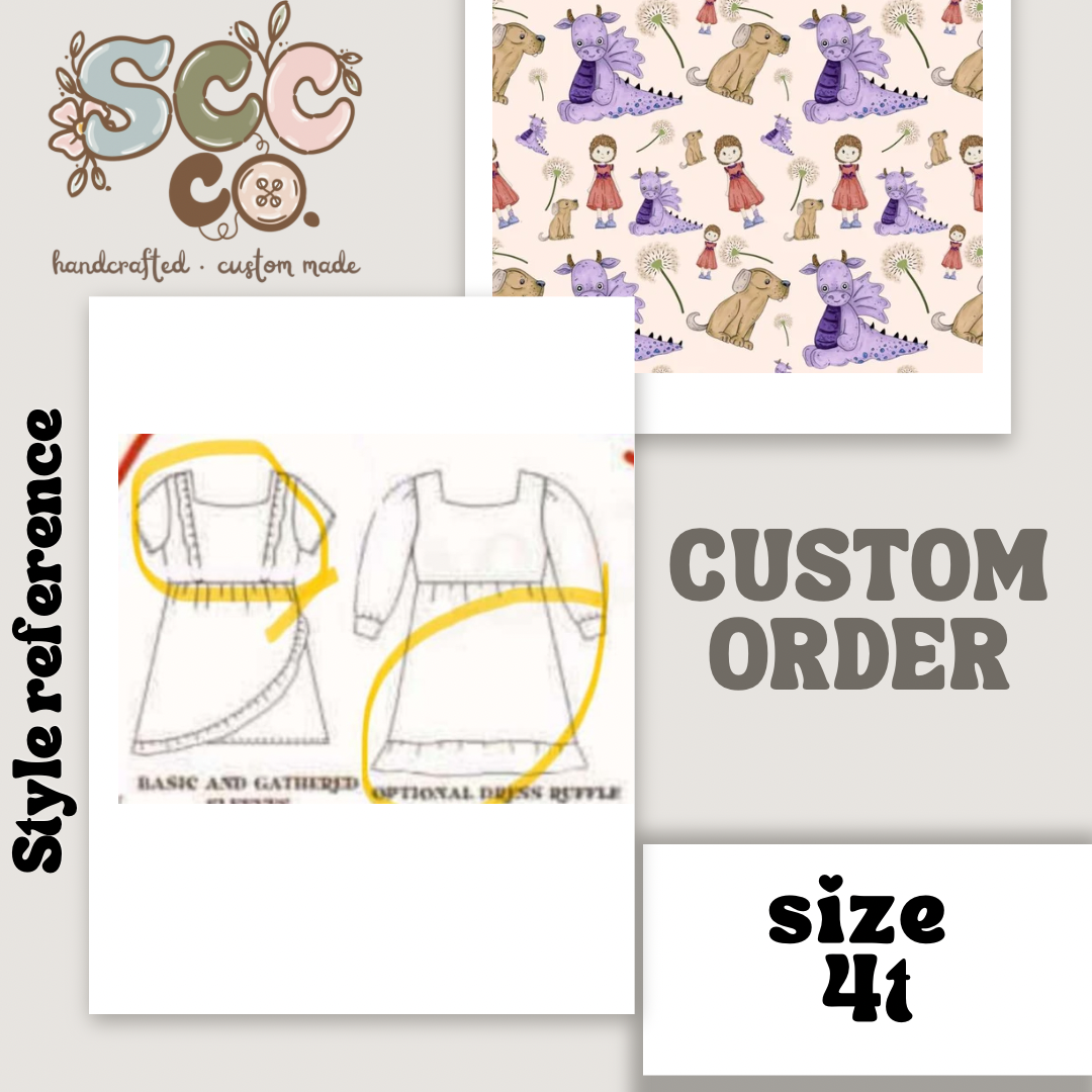 4T custom dress (solid ruffles/tier)
