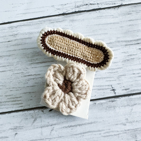 Knit Hair clips (set of 2)